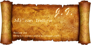 Józan Indira névjegykártya